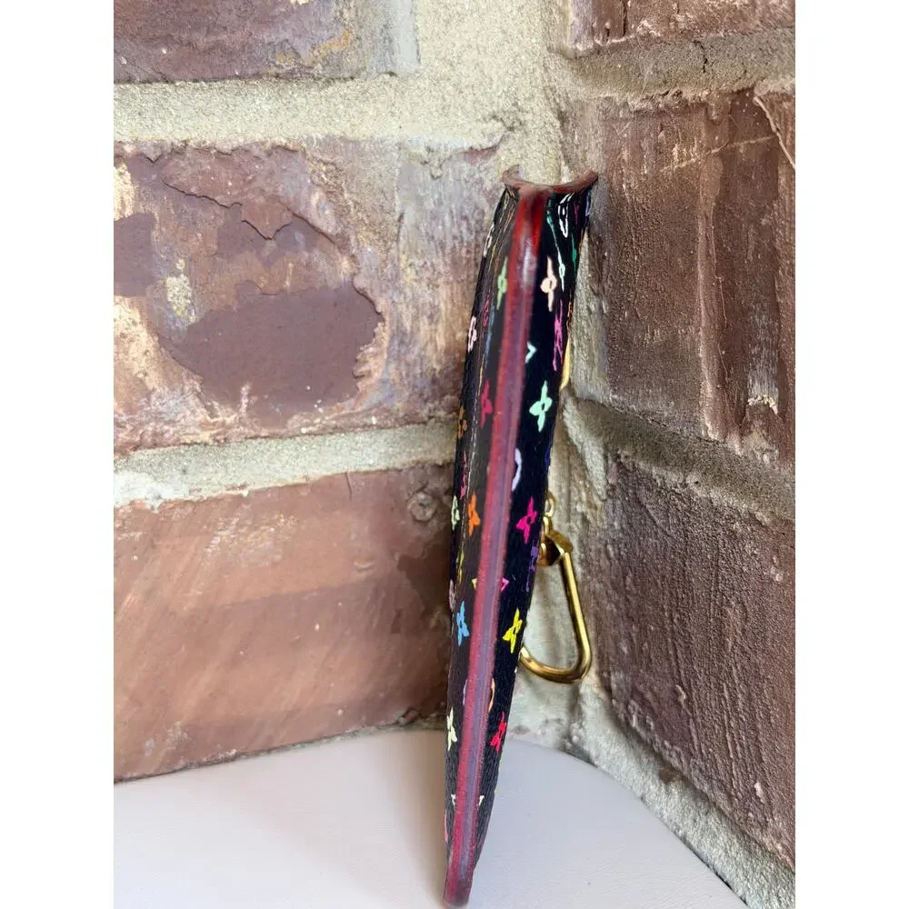 Louis Vuitton Key Pouch Monogram Multicolor Black 45623